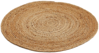 LUXOR living Teppich Mamda 2, Juteteppich, rund, Höhe: 4 mm, Flachgewebe, handgeflochten, Flecht Design, Naturfaser, Boho-Style