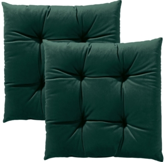 REDBEST Stuhlkissen Stuhlkissen "Kingsville" 2er-Pack, Nicky-Velours Uni