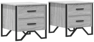 vidaXL Nachttische 2 Stk. Grau Sonoma 40x41x40 cm Holzwerkstoff 848511