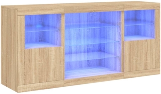 vidaXL Sideboard mit LED-Leuchten Sonoma-Eiche 142,5x37x67 cm 3209088