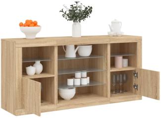 vidaXL Sideboard mit LED-Leuchten Sonoma-Eiche 142,5x37x67 cm 3209088