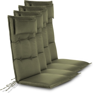 Aspero Hochlehnerauflage 4 Hochlehner Stuhlauflagen Sitzpolster, (Set), Wasserdicht
