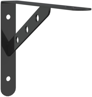 vidaXL Regalträger 4 Stk. 23,5x2,5x15,5 cm Schwarz Edelstahl 30303