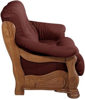 Sofa 2-Sitzer Katlin Bezug Echtleder Eiche rustikal P43 / rot 22769