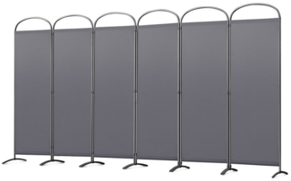 Angel Living Paravent 6-Teilig, Sichtschutz Faltbar mit Metallrahmen Polyester336x182cm, Stellwand für innen, Raumteiler klappbar freistehend Sichtschutz