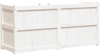 vidaXL Pflanzkübel Weiß 150x50x70 cm Massivholz Kiefer 837490