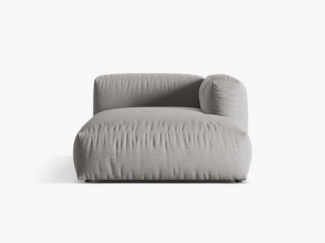 Micadoni Chaise Longue Martina 1-Sitzer Strukturierter Stoff Hellgrau Rechts