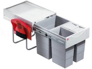 Hailo Einbaumülleimer Hailo Abfallsammler 3642232 Swing Raumspar-Tandem-H 2x 10 + 20 Liter