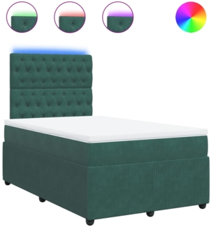 vidaXL Boxspringbett mit Matratze Dunkelgrün 120x200 cm Samt 3294619