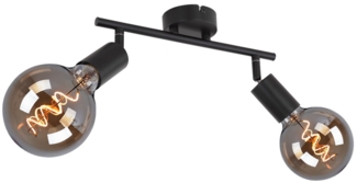 Deckenleuchte, 2-Flammig, schwarz, Spots verstellbar, L 30 cm