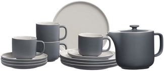 Ritzenhoff & Breker JASPER Kaffeeservice mit Kanne grau 13-teilig