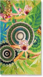 hip Strandtuch Yissa, Frotteevelours (1-St), Baumwolle, Velours, 100x180, Weich, Strand, Erwachsen, Mandala, Grün