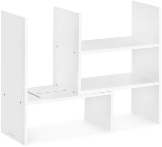 Navaris Bücherwand Schreibtisch-Organizer 64x15,5x40 - verstellbares Regal - Weiß, 1-tlg.