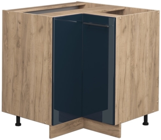 Eckunterschrank Fame-Line Dunkelblau Hochglanz 80.5 cm ohne Arbeitsplatte Vicco