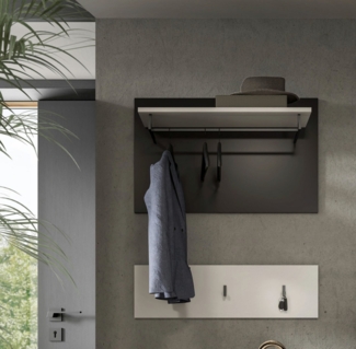 INOSIGN Garderobenpaneel REHAT, TOPSELLER!, 2-teilig, bestehend aus: Paneel & Hakenleiste (1 St, in verschiedenen Farben erhältlich), Paneel, Hakenleiste, Wandboard, Garderobe, Garderobenleiste