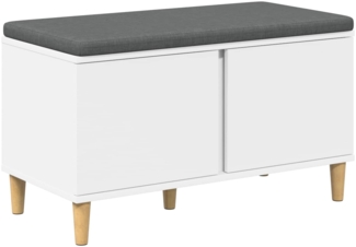 vidaXL Flurbank mit Kissen mit Speicher mit Tür Weiß 60 x 38 x 46 cm 891528