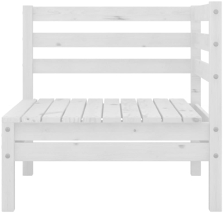 vidaXL Garten-Ecksofa Weiß Massivholz Kiefer 806568