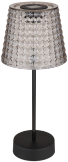 2er Set LED Solarleuchte, Tischlampe, rauchfarben, H 29 cm