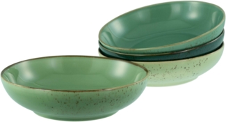 CreaTable Schale Nature Collection, Poke Bowl, Ø 22,5 cm, 4-tlg, Steinzeug, (Set, 4-tlg), Handwerklicher Look, Vintage, Höhe 6 cm