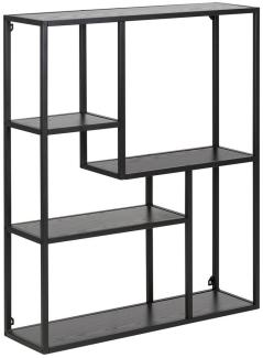 Hängeregal >Carney< in Schwarz/matt aus Metall - 75x91x20cm (BxHxT)