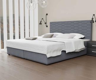 Boxspringbett Schlafzimmerbett OMERO 120x220cm Stoff Steel inkl. Bettkasten