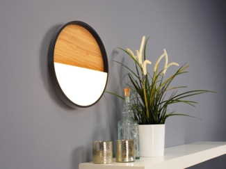 ECO Light 9350 S WO LED-Deckenleuchte VISTA rund Holz schwarz 3000K 30cm