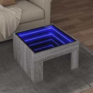 vidaXL Couchtisch mit Infinity-LED Grau Sonoma 50x50x30 cm 847607