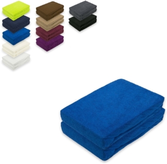 Frottee Spannbettlaken Doppelpack 200 x 220 cm Royalblau