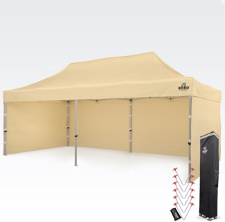 Ausstellungszelt 4x8m - mit 3 Wänden - Beige