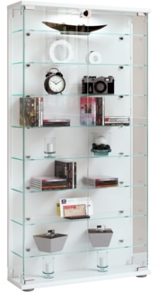 VCM Standvitrine Stelas 919863 Weiß H. 114 x B. 59 x T. 17 cm