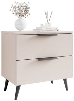 Lookway Nachttisch LINA Kaschmir 2S auf Füßen mit LED-Beleuchtung (1x Nachttisch), Breite: 55 cm