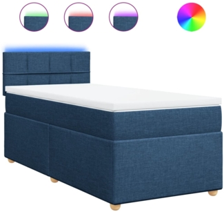 vidaXL Boxspringbett mit Matratze Blau 80x200 cm Stoff 3288813