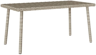 vidaXL Garten-Couchtisch Rechteckig Hellgrau 80 x 40 x 37 cm Poly Rattan 4104059