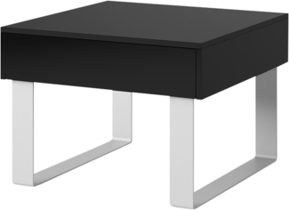 Couchtisch Calabrini 13, Farbe: Schwarz / Schwarz Hochglanz, 64x64 cm