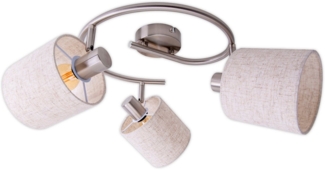 näve Deckenleuchte Maron, ohne Leuchtmittel, 3er Decken-, Wandleuchte, Rondell, Spot, 3xE14 max. 40W, Metall/Textil