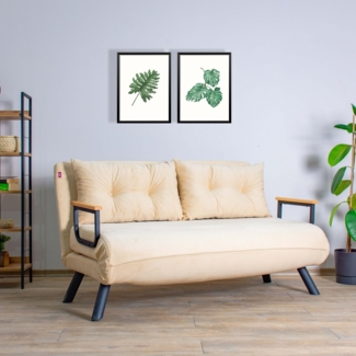 2-Sitzer-Schlafsofa, 'Sando ', 78 x 78 x 133, Creme