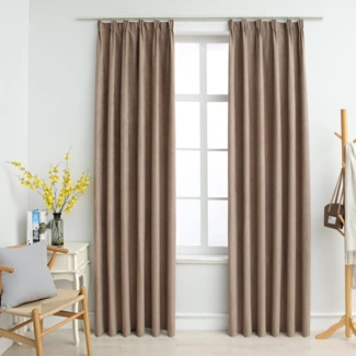 vidaXL Verdunkelungsvorhänge mit Haken 2 Stk. Taupe 140x225 cm 134480