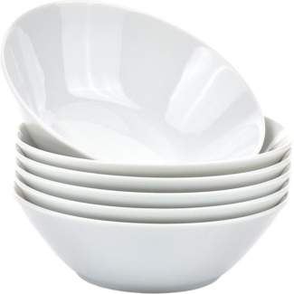 Retsch Arzberg Schale Müslischale HEIKE WEISS 16 cm, für 6 Personen, rund Porzellan, Porzellan, (Set, 6-tlg), Klassisches 6er Set Schalen für Müsli & Co, aus langlebigem Porzellan
