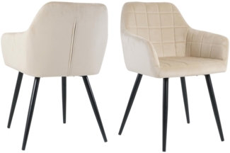 Stuhl Polyester Metall 59 x 83 x 62 cm Schwarz Beige