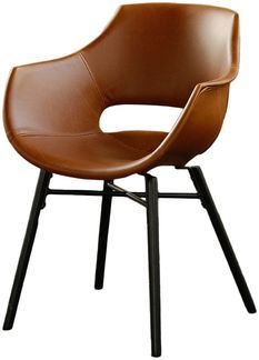 KAWOLA Stuhl ZAJA Esszimmerstuhl Kunstlederbezug Vintage cognac 82 x 59 x 57 cm