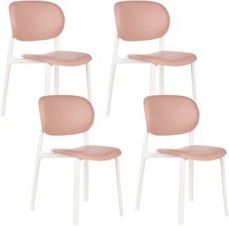 Gartenstuhl 4er Set MUSANO Pastellrosa