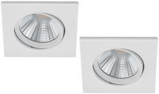 LED Einbaustrahler 2er Set eckig schwenkbar dimmbar Weiß matt 5,5W Deckenlampe