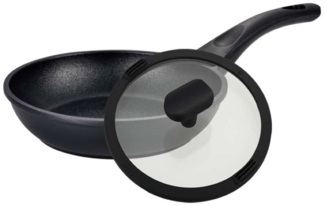 Mulex Bratpfanne TOMALIN Premium 24 cm mit Deckel, Aluguß (Premium Qualität, 2-tlg, Tomalinbeschichtung), induktionsgeeignet