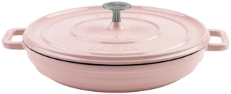 Sallys Schmortopf Hochwertiger Gusseisentopf Samira, 3L Bräter in Ø 32 cm, Vollgusseisen mit hochwertiger Emaille-Beschichtung (Schmortopf mit Deckel, flacher Bräter, gleichmäßige Wärmeverteilung, ofenfest bis 250 °C), ideal zum Schmoren, Braten & Backen