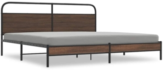vidaXL Metallbett ohne Matratze Braun Eichen-Optik 193x203 cm 3318701