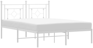 vidaXL Bettgestell mit Kopfteil Metall Weiß 140x190 cm 374388