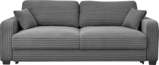 Sofa Carrara von ED Exciting Design mit Schlaffunktion, Liftbeschlag, Bettkasten und Mikrofaserbezug Ambience Farbe Anthrazit