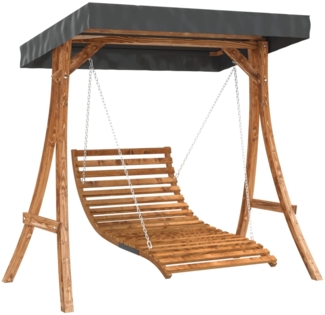 vidaXL Hollywoodschaukel mit Dach Massivholz Fichte mit Teak-Finish 3200626