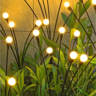 Salcar LED Solarleuchte Solarleuchten Garten 2er Solar Gartenleuchten Kugeln Weihnachtsdeko, Warmweiß, mit 2 Modi, 6 Lampen, Automatische Beleuchtung