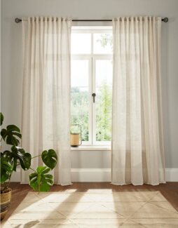 andas Vorhang Elby 2 (1 St), Multifunktionsband, halbtransparent, Jacquard, basic, transparent, monochrom, bis 295 cm Länge